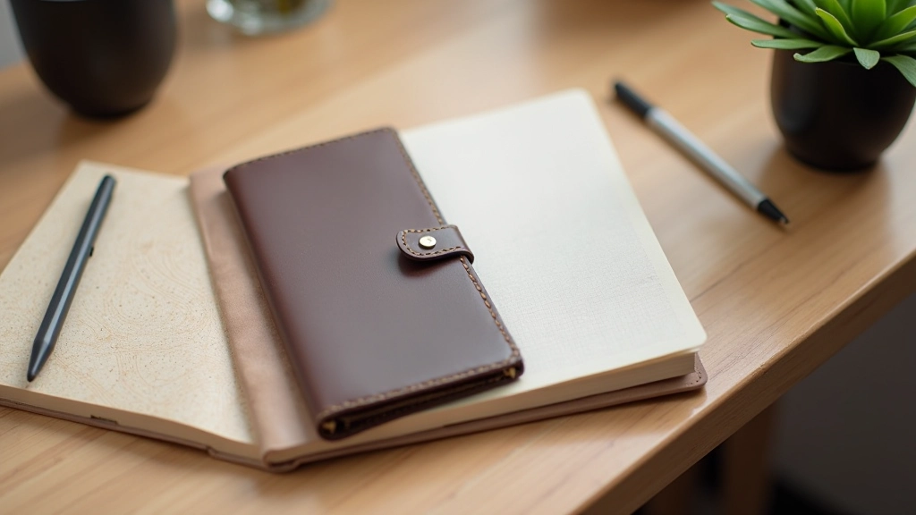 Smartphone et carnet papier côte à côte sur une table moderne